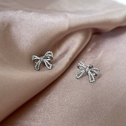 [Sparkling Aurora]Dainty Bow Shape Earrings