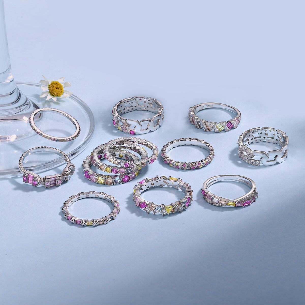 [Sparkling Aurora]Radiant Sparkling Round Cut Daily Ring