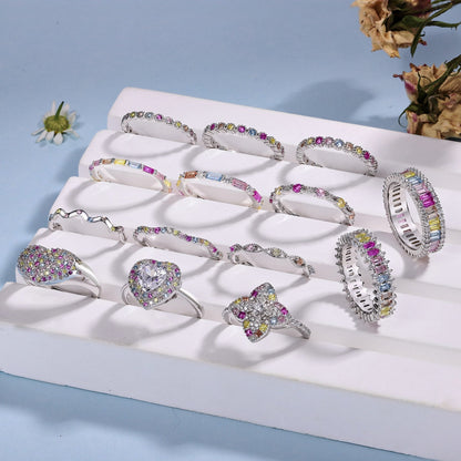 [Sparkling Aurora]Radiant Sparkling Round Cut Daily Ring