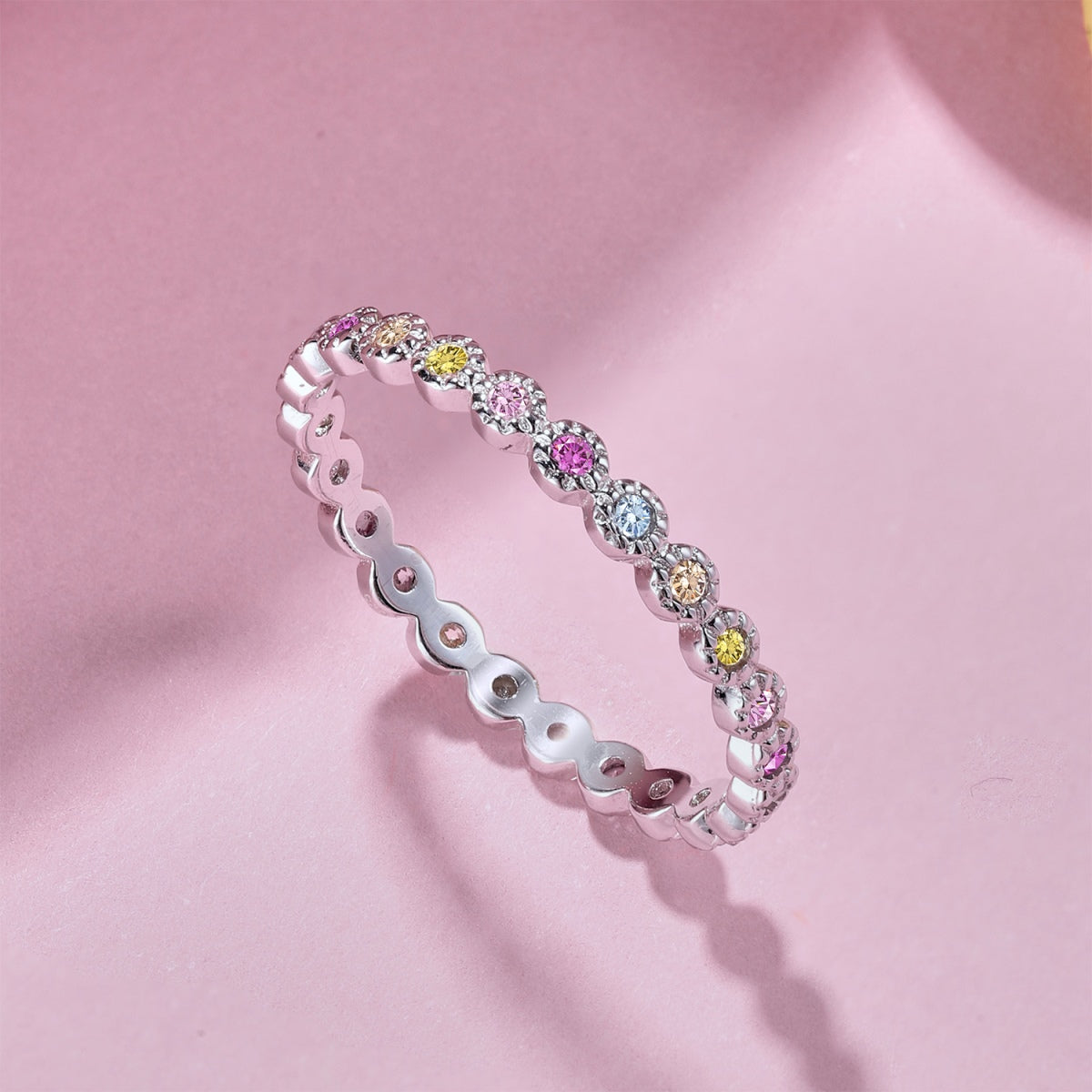 [Sparkling Aurora]Radiant Sparkling Round Cut Daily Ring