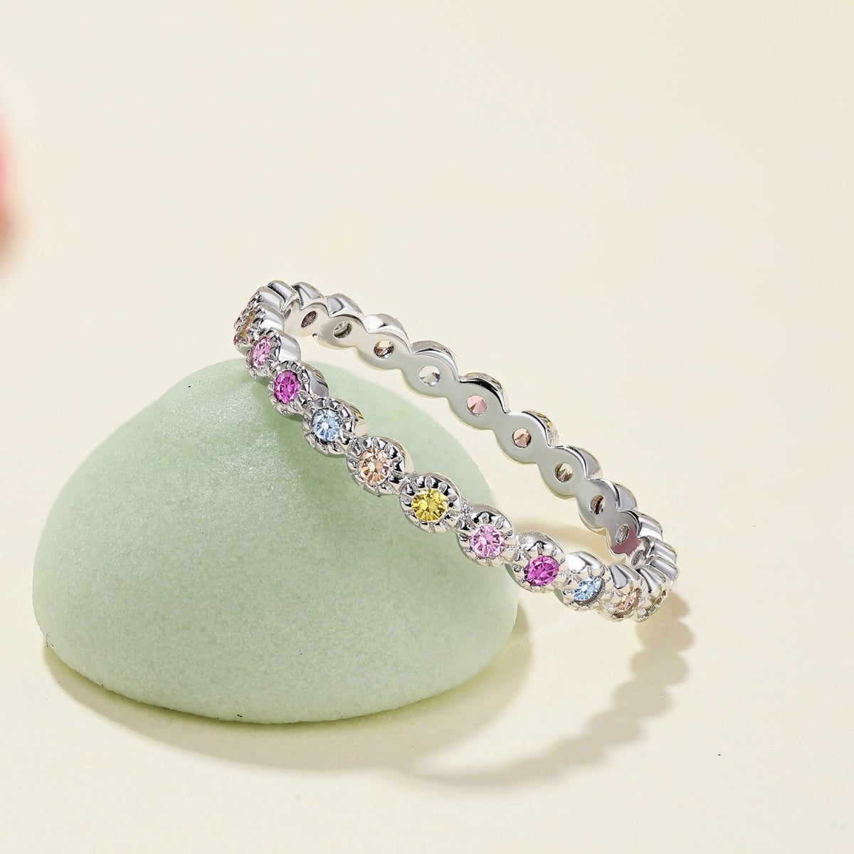 [Sparkling Aurora]Radiant Sparkling Round Cut Daily Ring