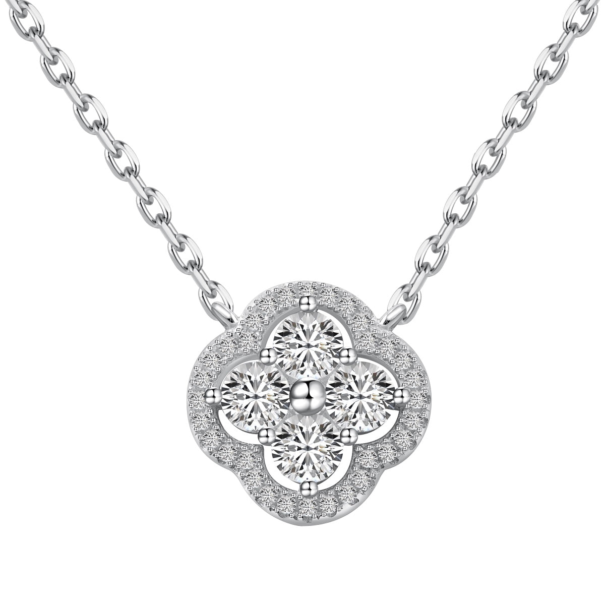 [Sparkling Aurora]Exquisite Necklace With Four-Leaf Clover Flower Design