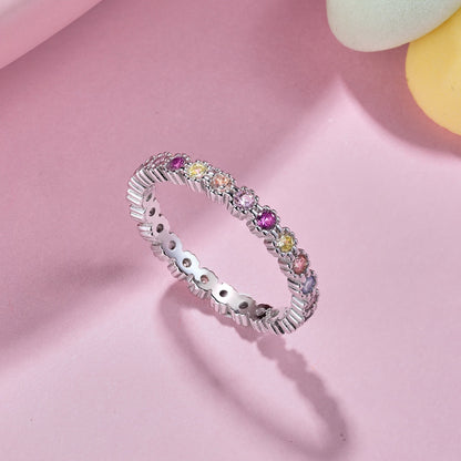 [Sparkling Aurora]Exquisite Colorful Round Cut Party Ring