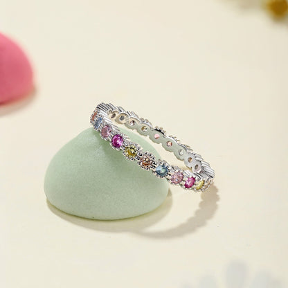 [Sparkling Aurora]Exquisite Colorful Round Cut Party Ring