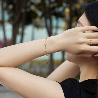 [Sparkling Aurora]Four-Leaf Clover Hollow Butterfly Bracelet