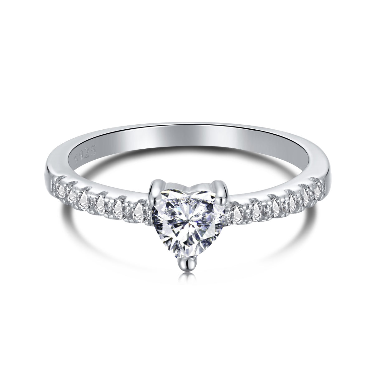 [Sparkling Aurora]0.5 Carat CaratEternity Charming Heart Shape Lover Ring