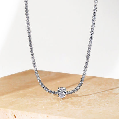 [Sparkling Aurora]1.0 carat Unique Pear Cut Tennis Necklace