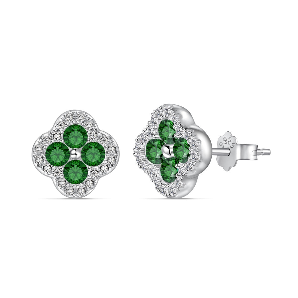 [Sparkling Aurora]Four-Leaf Clover Flower Shaped Earrings