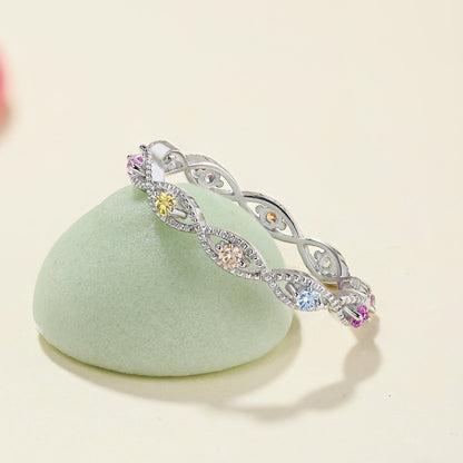 [Sparkling Aurora]Elegant Energetic Round Cut Daily Ring