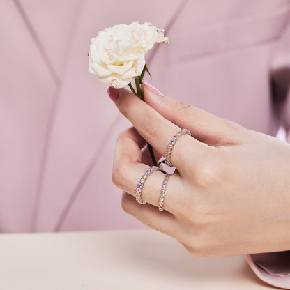 [Sparkling Aurora]Elegant Energetic Round Cut Daily Ring