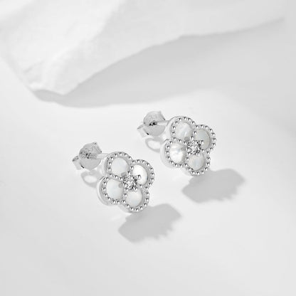 [Sparkling Aurora]Four-Leaf Clover Flower Shape Exquisite Earrings