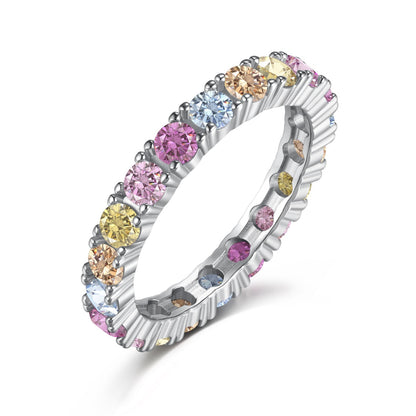 [Sparkling Aurora]Dazzling Lustrous Round Cut Tennis Ring