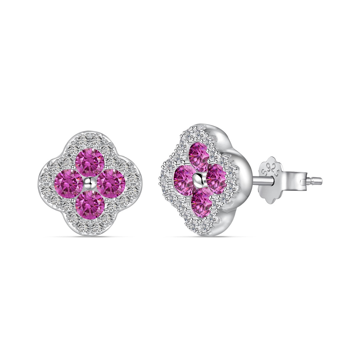 [Sparkling Aurora]Four-Leaf Clover Flower Shaped Earrings