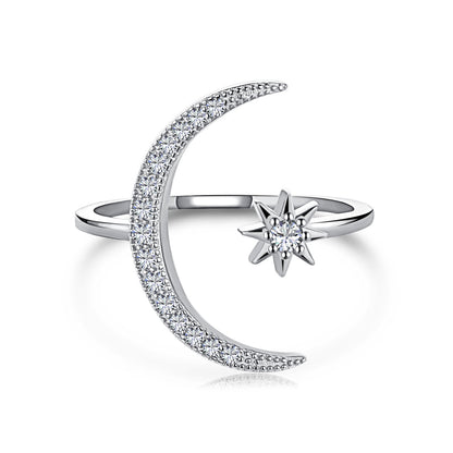 [Sparkling Aurora]Eternity Moon & Star Ring