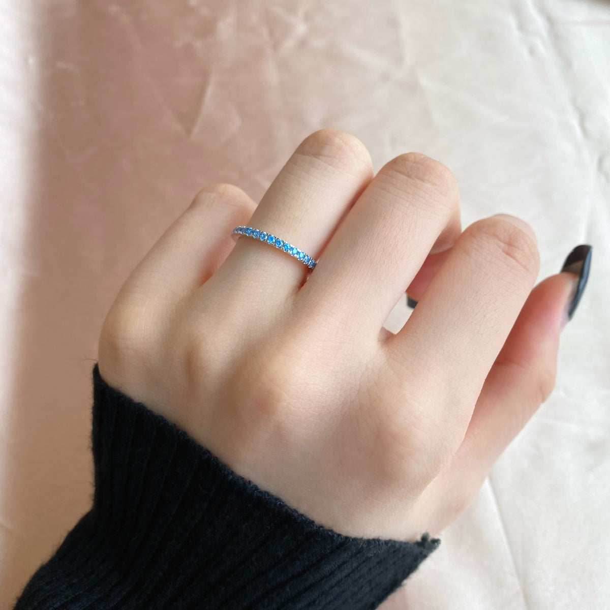 [Sparkling Aurora]Delicate Sparkling Round Cut Daily Ring