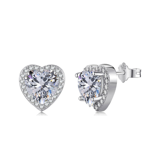 [Sparkling Aurora]Sparkling Heart Shape Lover Earrings