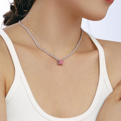 [Sparkling Aurora]4.0 Carat Elegant Radiant Cut Necklace