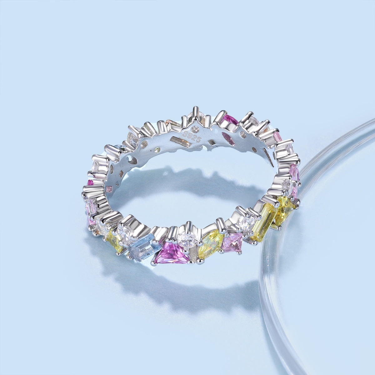 [Sparkling Aurora]Dazzling Polychromatic Multi cut Daily Ring