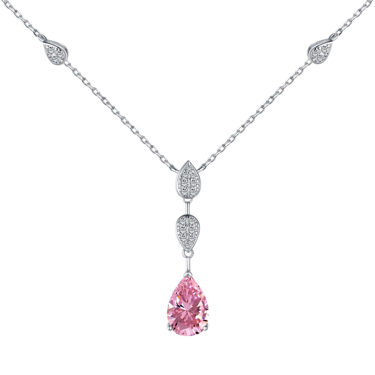 [Sparkling Aurora]Dazzling Pear Cut Necklace