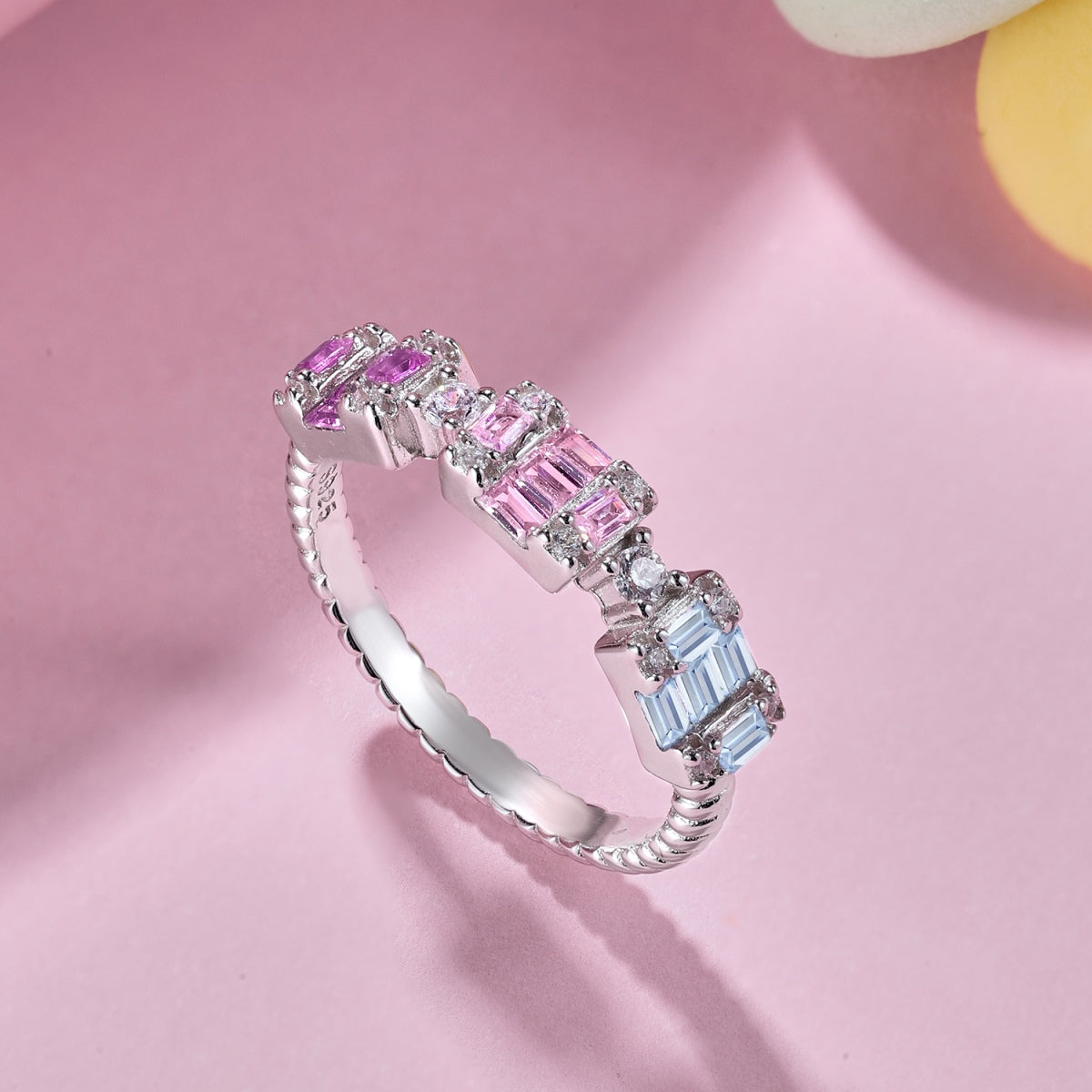 [Sparkling Aurora]Unique Colorful Emerald Cut Party Ring