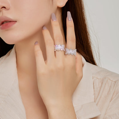 [Sparkling Aurora]Luxurious Colorful Radiant Cut Daily Ring