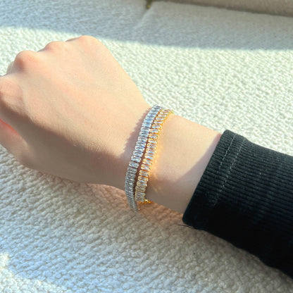 [Sparkling Aurora]Exquisite Emerald Cut Daily Bracelet