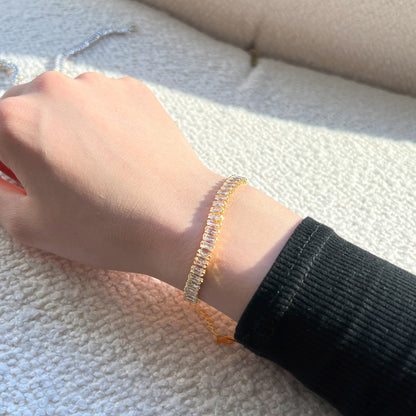 [Sparkling Aurora]Exquisite Emerald Cut Daily Bracelet