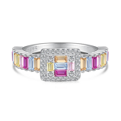 [Sparkling Aurora]Exquisite Colorful Radiant Cut Party Ring