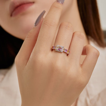 [Sparkling Aurora]Exquisite Colorful Radiant Cut Party Ring