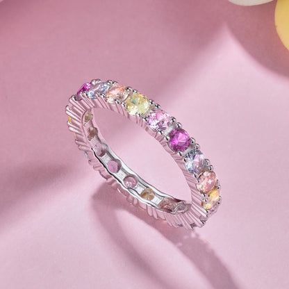 [Sparkling Aurora]Dazzling Lustrous Round Cut Tennis Ring