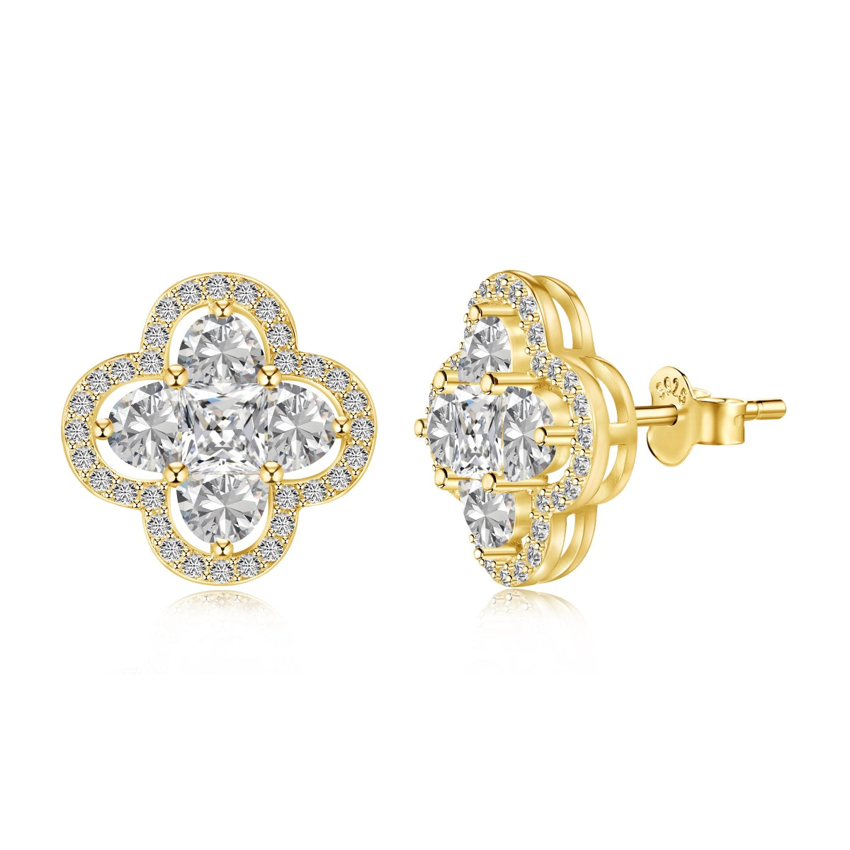 [Sparkling Aurora]Lucky Four-Leaf Clover Exquisite Earrings