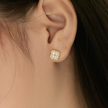 [Sparkling Aurora]Four-Leaf Clover Flower Shaped Earrings