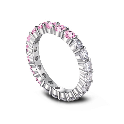 [Sparkling Aurora]Sparkling Round Cut Tennis Ring