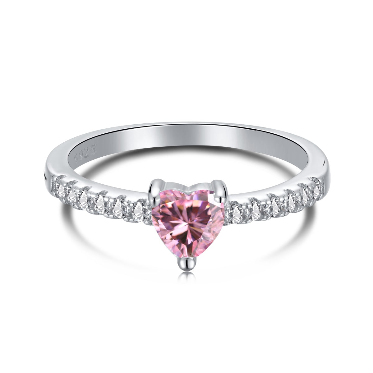 [Sparkling Aurora]0.5 Carat CaratEternity Charming Heart Shape Lover Ring