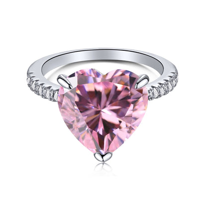 [Sparkling Aurora]6.0 Carat Luxurious Sparkling Romantic Heart Cut Lover Ring