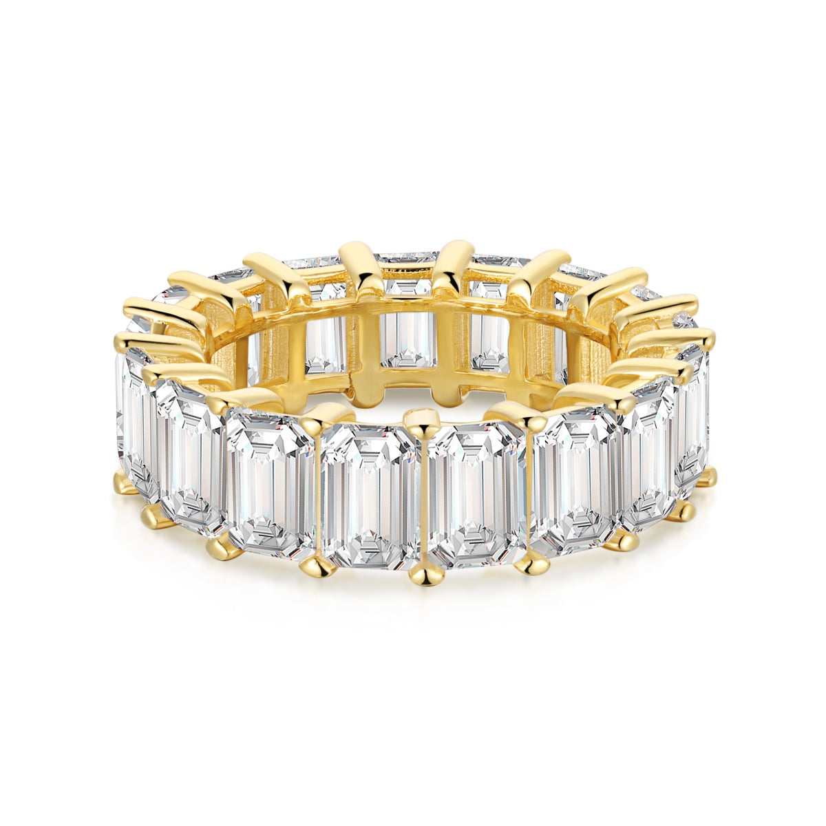 [Sparkling Aurora]0.75 Carat Elegant Emerald Cut Tennis Ring