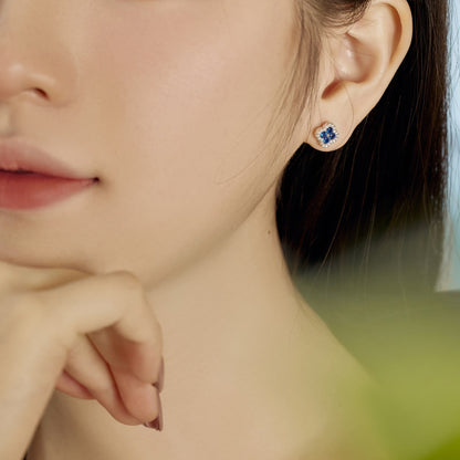 [Sparkling Aurora]Four-Leaf Clover Flower Shaped Earrings