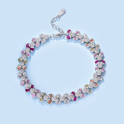 [Sparkling Aurora]Dainty Exquisite Flower Shape Daily Bracelet