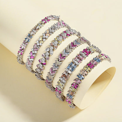 [Sparkling Aurora]Dainty Exquisite Flower Shape Daily Bracelet