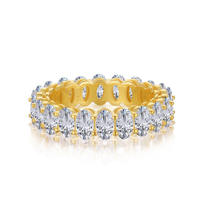 [Sparkling Aurora]Ornate Oval Cut Tennis Ring