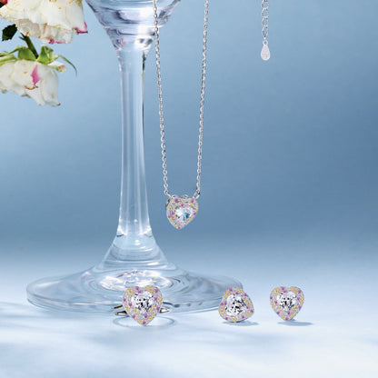 [Sparkling Aurora]Exquisite Heart Shape Necklace