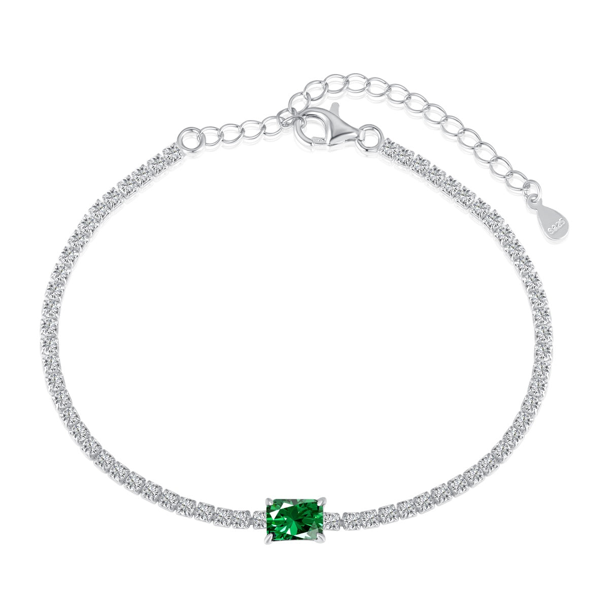 [Sparkling Aurora]1.0 Carat Unique Emerald Cut Banquet Bracelet