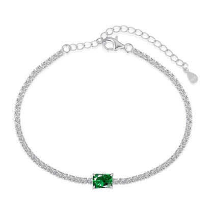 [Sparkling Aurora]1.0 Carat Unique Emerald Cut Banquet Bracelet