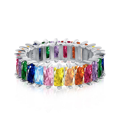 [Sparkling Aurora]Unique Colorful Radiant Cut RIng