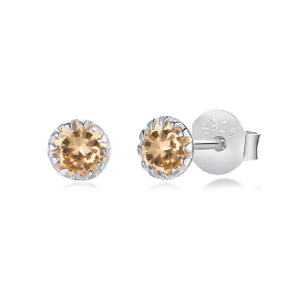 [Sparkling Aurora]Sparkling Colorful Round Shape Earrings