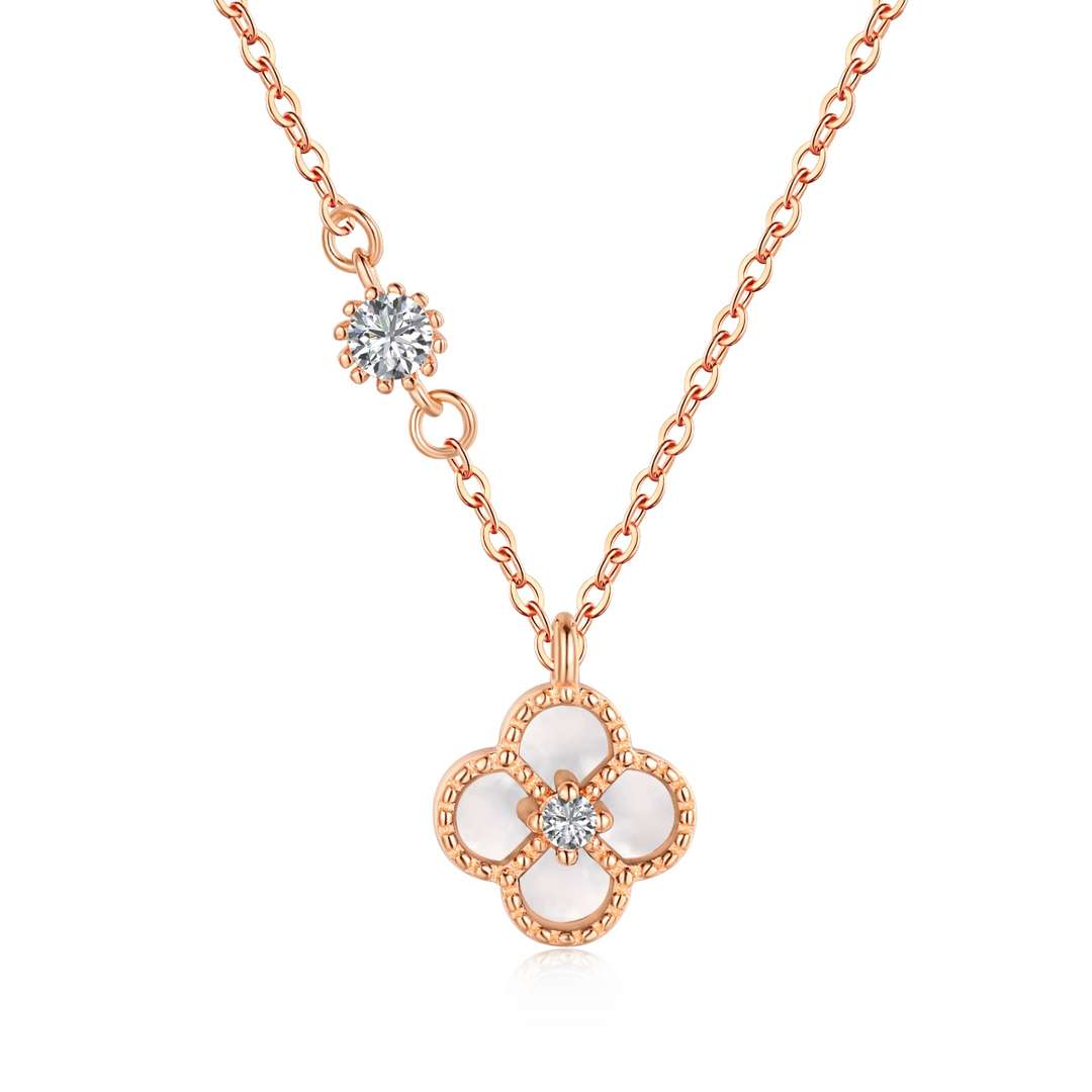 [Sparkling Aurora]Delicate Flower Shape Necklace