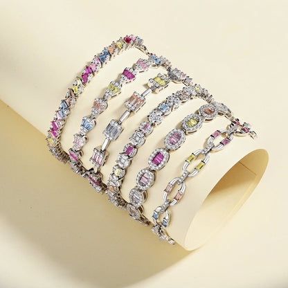 [Sparkling Aurora]Dainty Charming Emerald Cut Daily Bracelet