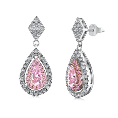 [Sparkling Aurora]Ornate Delicate Water Drop Shape Banquet Earrings