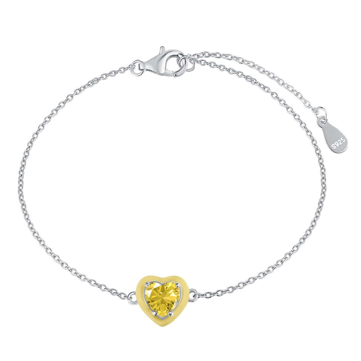 [Sparkling Aurora]Sparkling Romantic Heart Shape Lover Bracelet