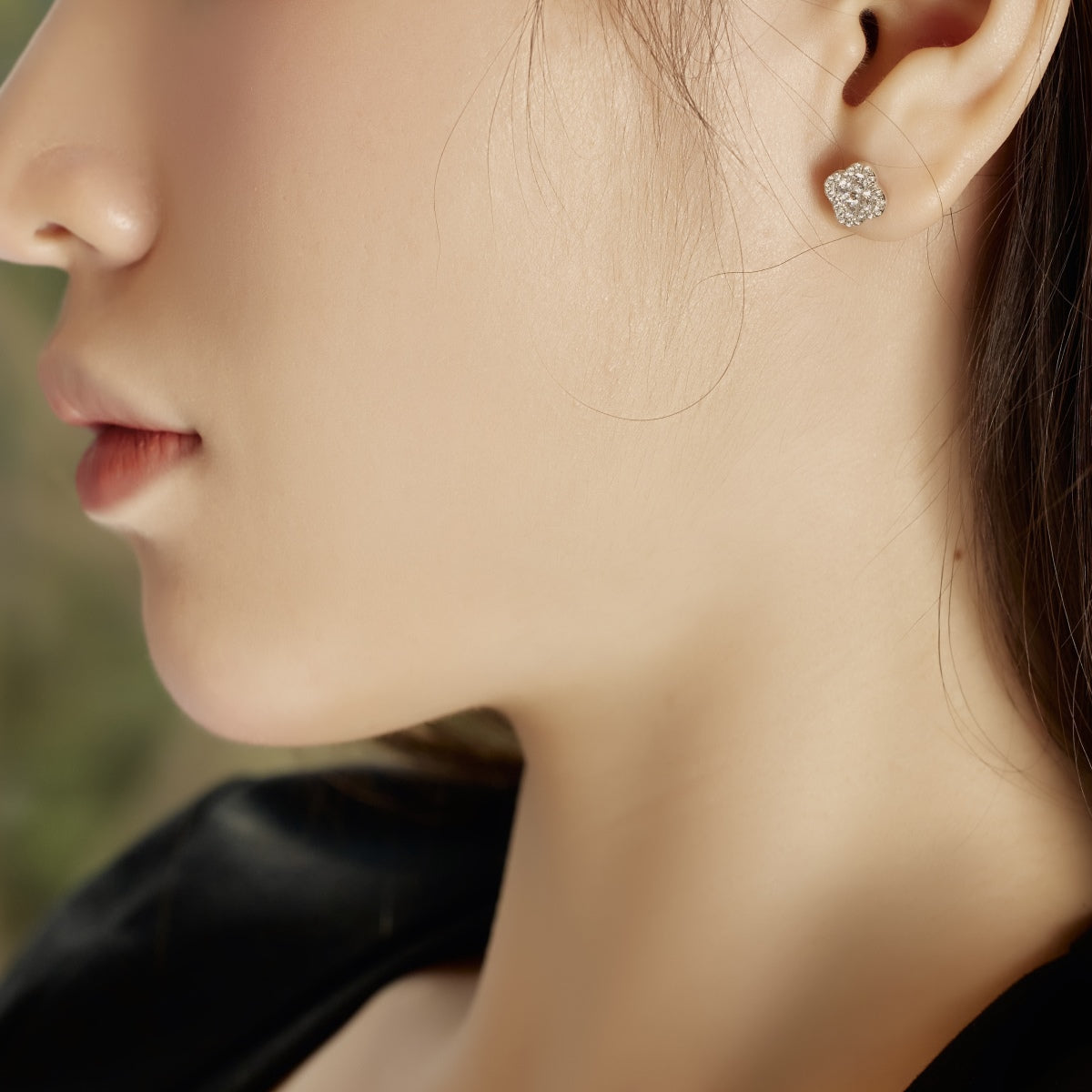 [Sparkling Aurora]Four-Leaf Clover Flower Shaped Earrings